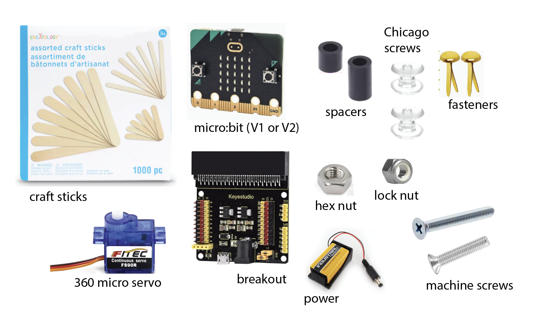 อุปกรณ์สำหรับทำ Microbit Popsicle StickBug