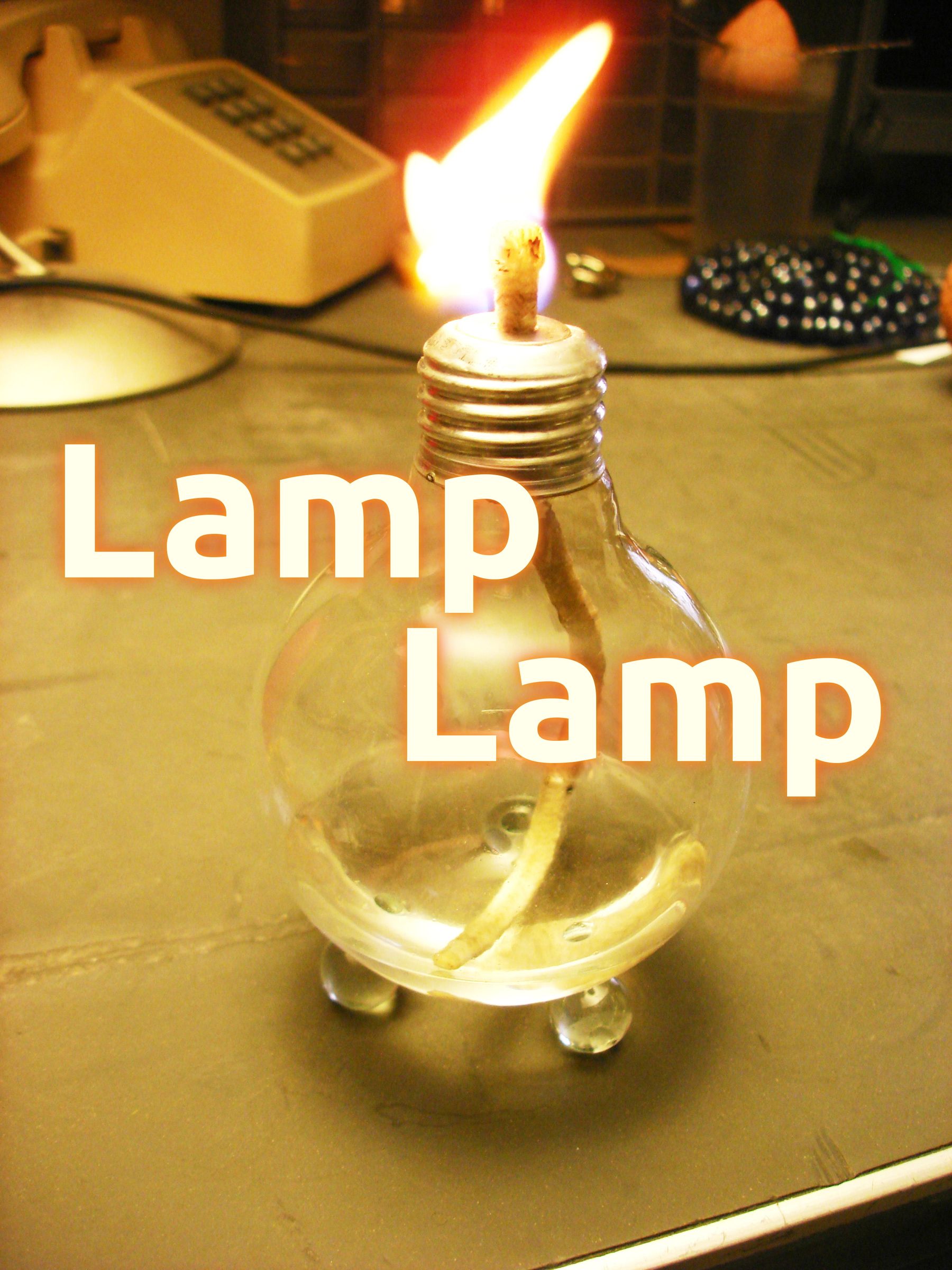 Used Light Bulb Oil/Alcohol Lamp 6 Steps Instructables