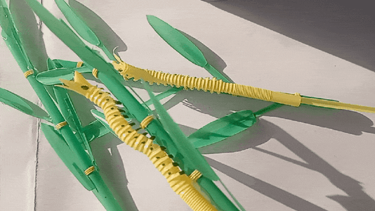 Playing With the Bamboo Crawling Caterpillar Toy