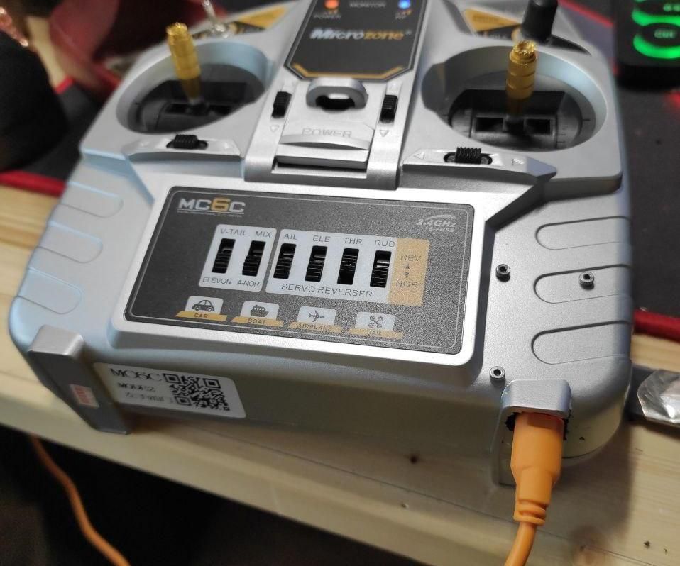 Conversion of the MICROZONE MC6c Flight Controller Into a HID Usb Joystick Using ARDUINO