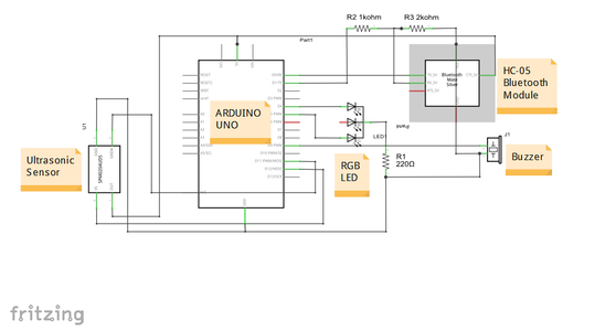 Breadboard View and Circuit Diagram