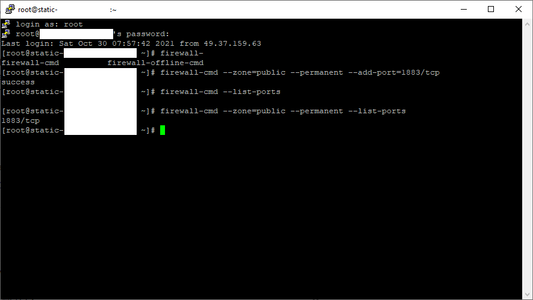 Allow Data Via Firewall Port: 1883 and Service: Mqtt