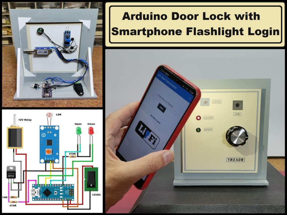 Arduino Door Lock With Smartphone Flashlight Login (Li-Fi Project)