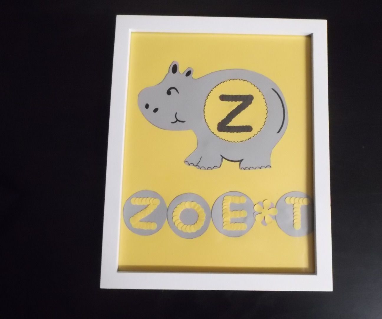 Monogrammed Hand Made Paper Craft in a Frame