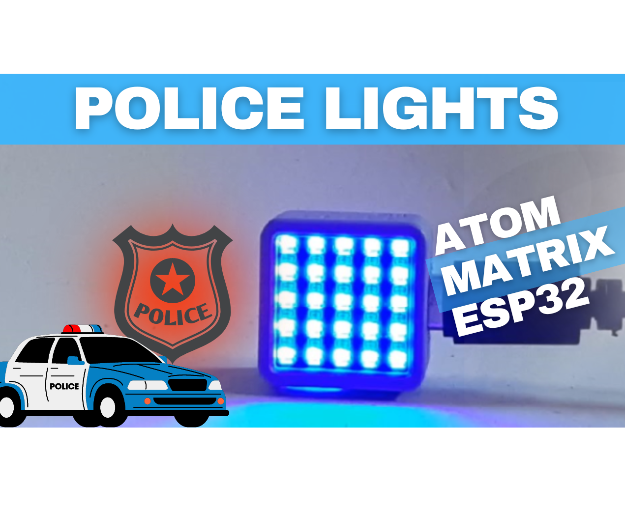 Police Lights Using ATOM Matrix ESP32