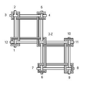 Two-Square Pattern, Filling the Braided Grid