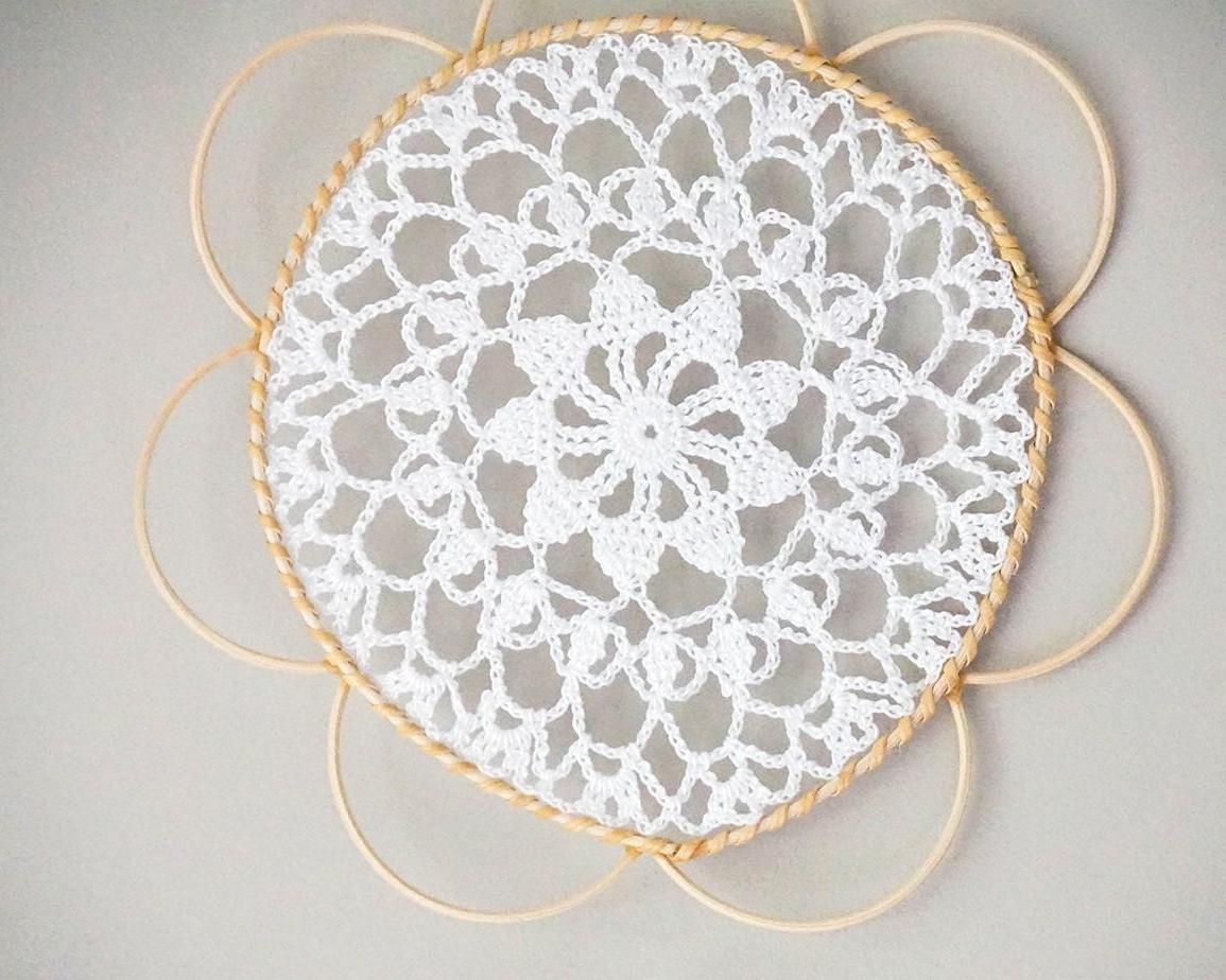 DIY Cane & Crochet Dreamcatcher | Flower Wall Art Project