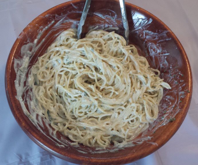 Spaghetti and Plain Yogurt Side Dish