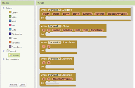 Get a Canvas.Dragged Event Block
