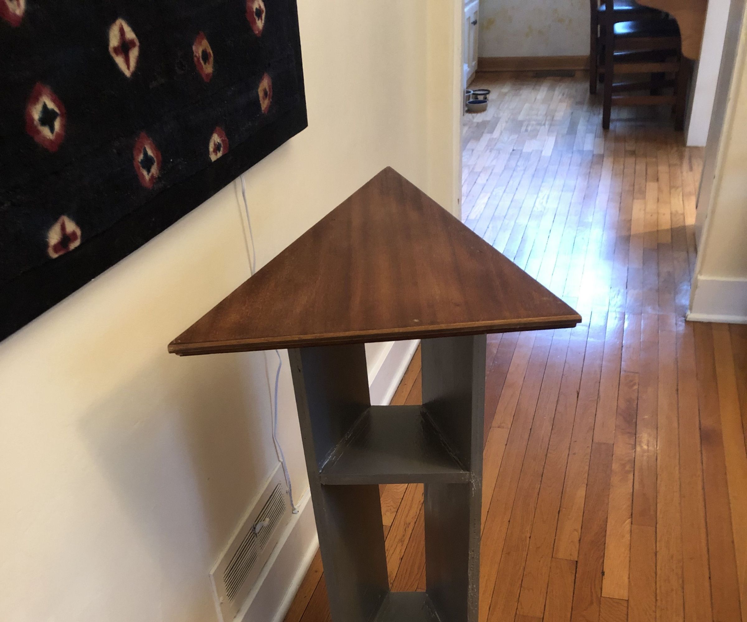 Useful Triangular Table From Old Cabinet Door