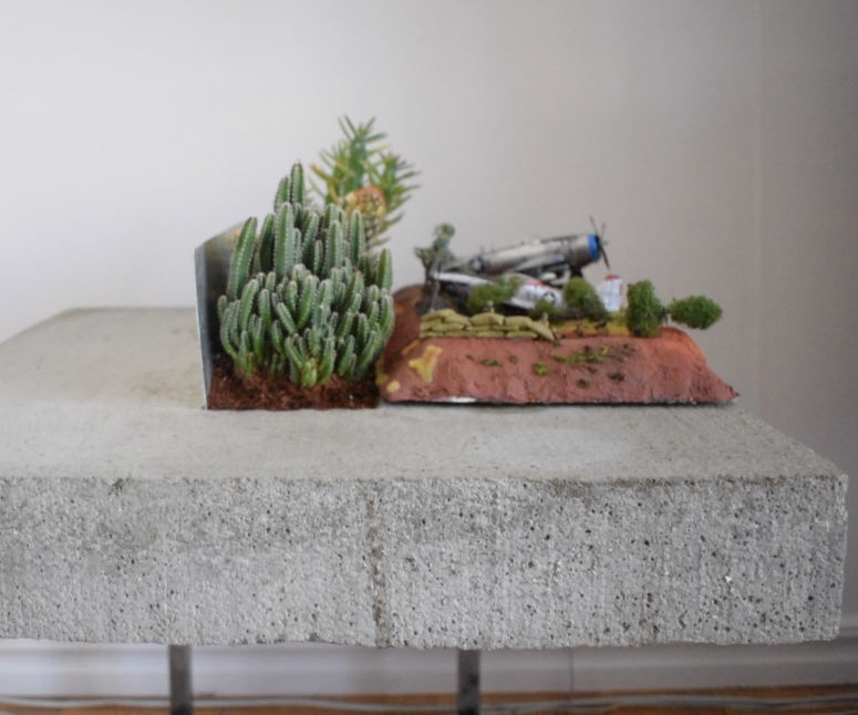 Floating Concrete Table With Planter