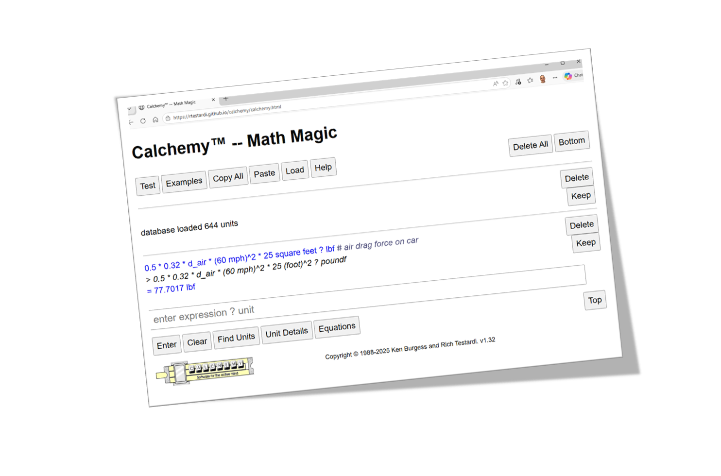 Calchemy™ -- Math Magic (Units Calculator)