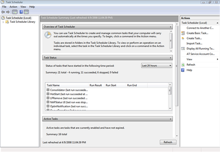 Opening Up the Task Scheduler...