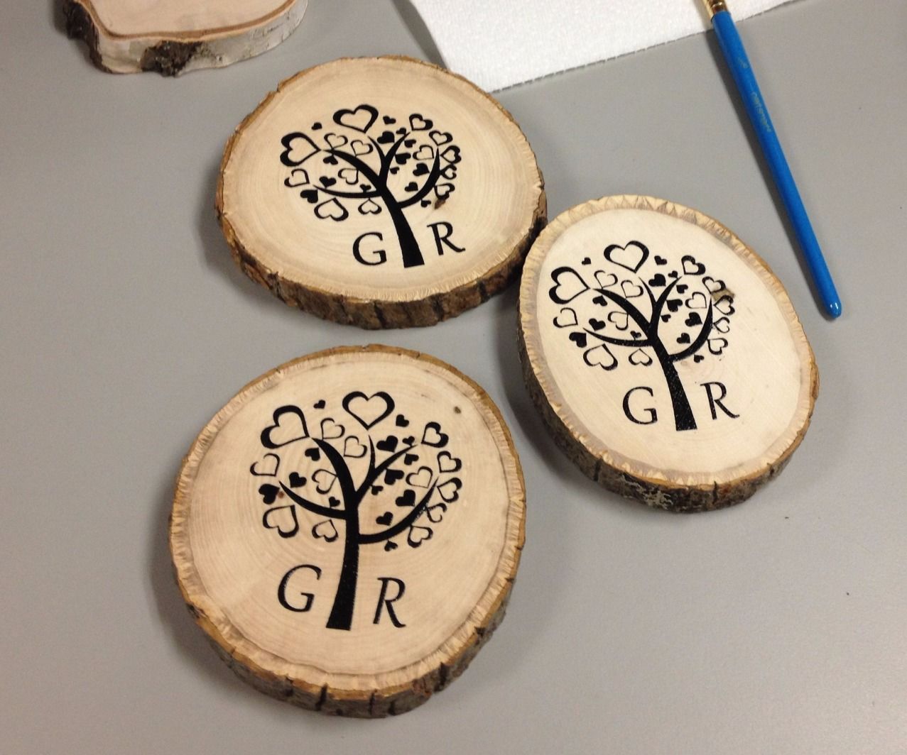 DIY Screen Printing on Wood Coasters for Wedding Gift 12 Steps
