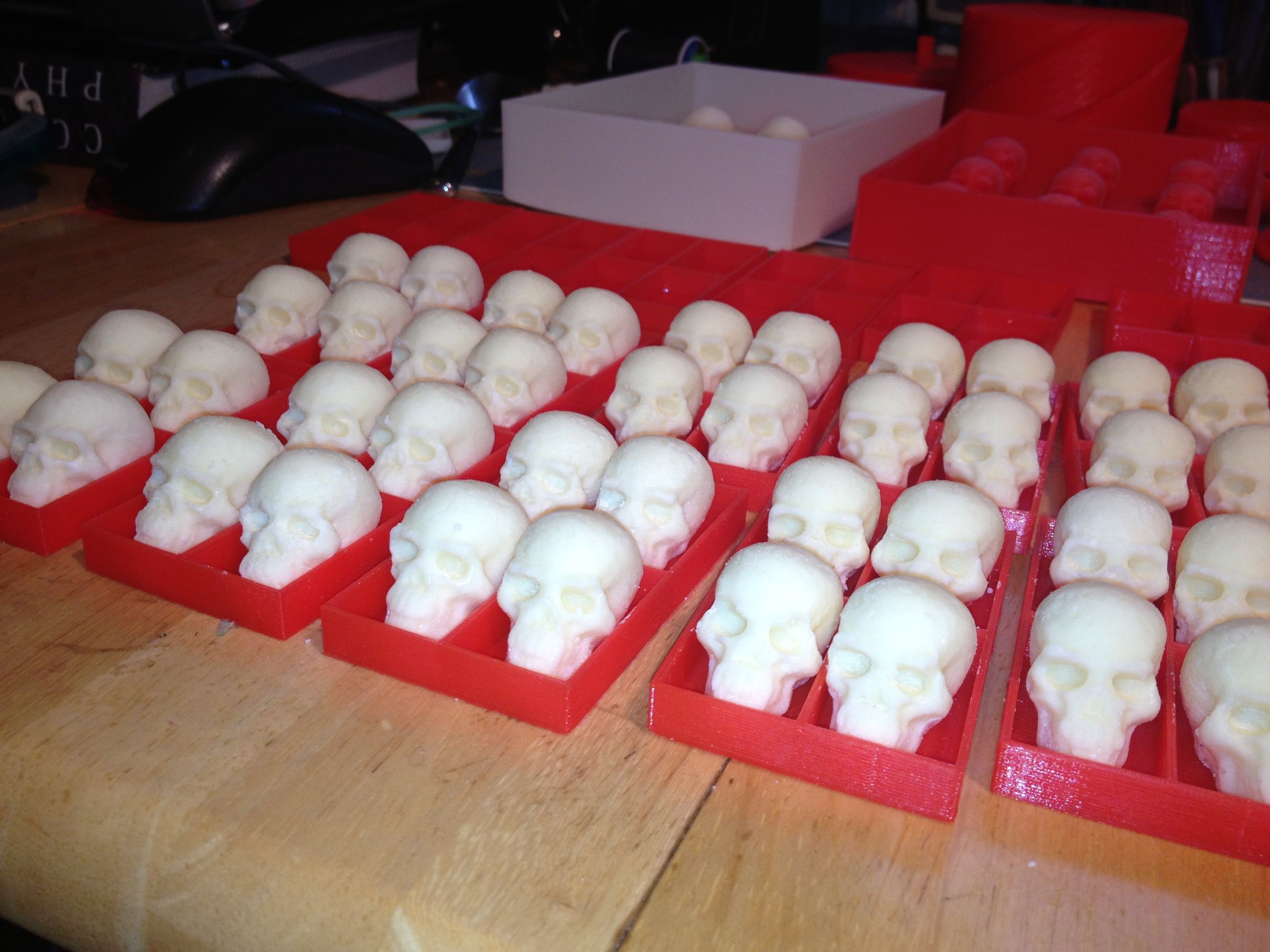 White Chocolate Skulls in PLA Trays