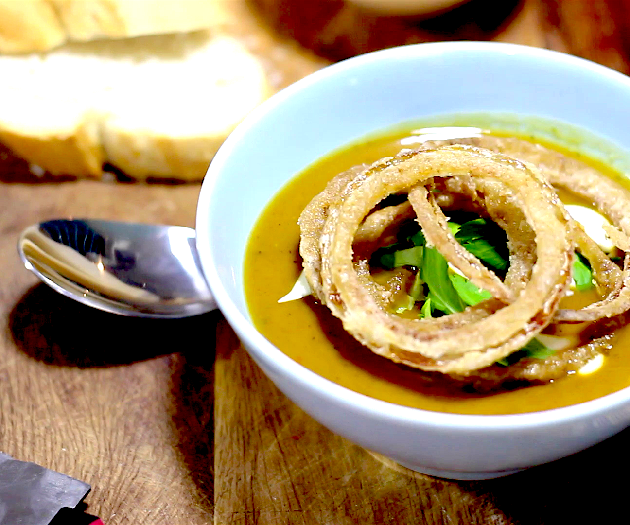 Spiced Butternut Squash Soup With Crispy Spiced Onions