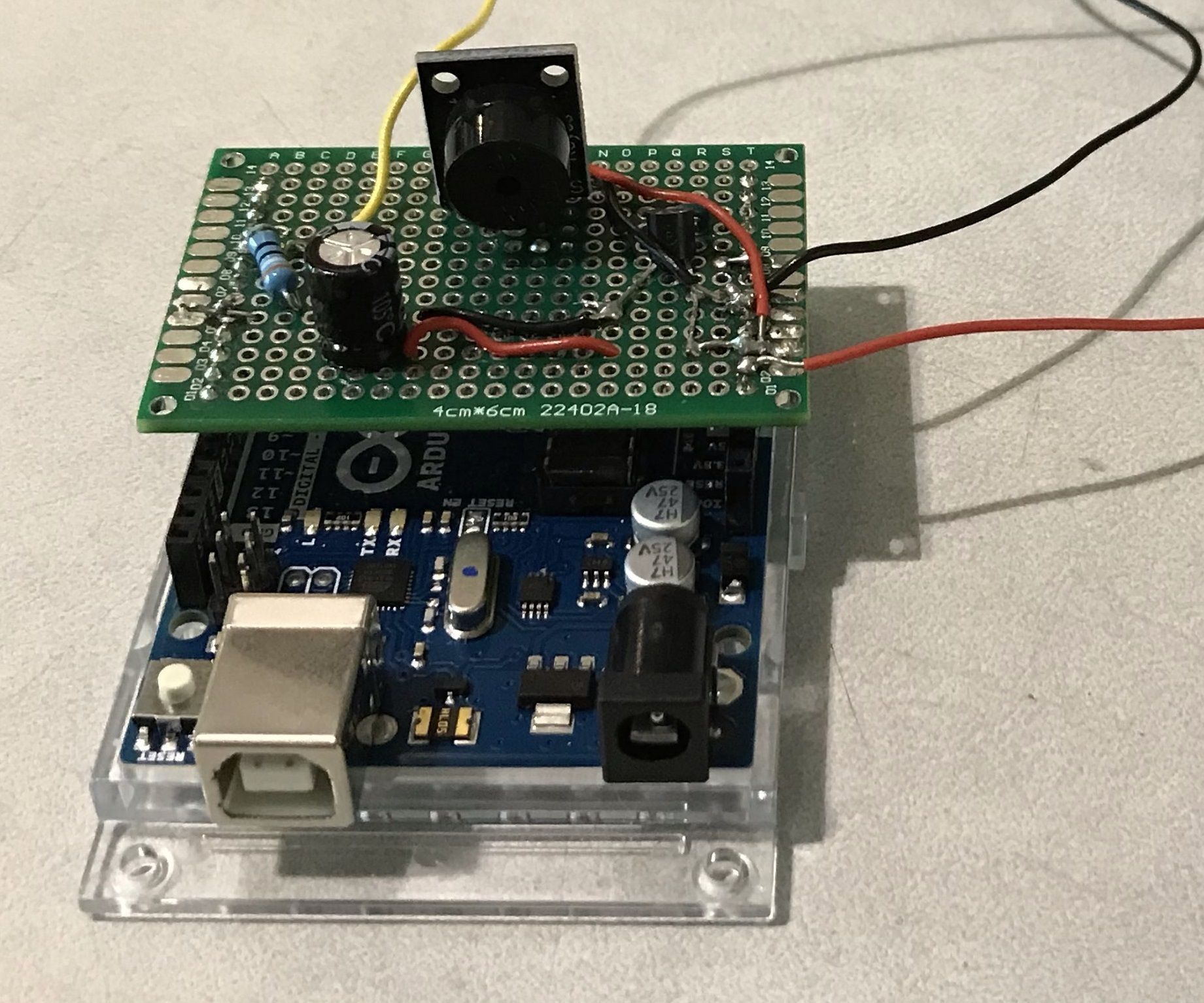 Arduino Buzzer/Light Temperature Alert Sensor Prototype