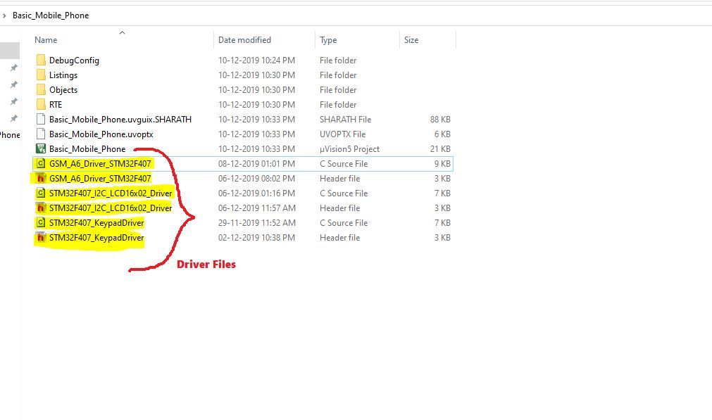 Copy the Driver Files Int to Project Folder