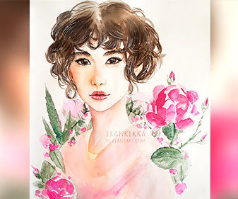 Flower Girl - Watercolor Painting Process