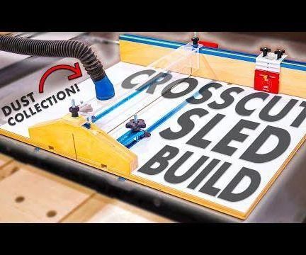TABLE SAW CROSS CUT SLED W/ STOP BLOCK & DUST COLLECTION // HOW TO MAKE