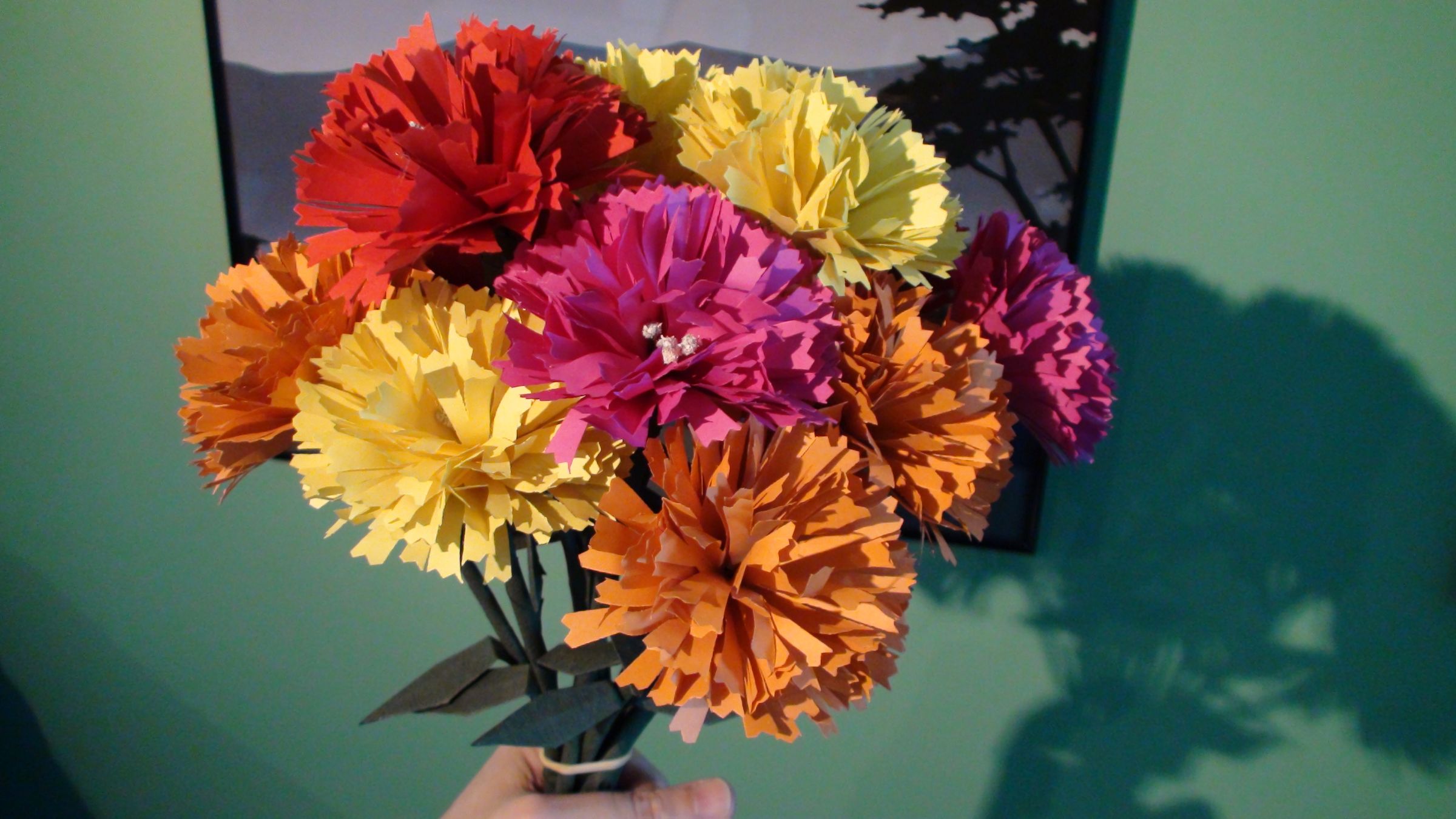 Origami Carnations for Mom