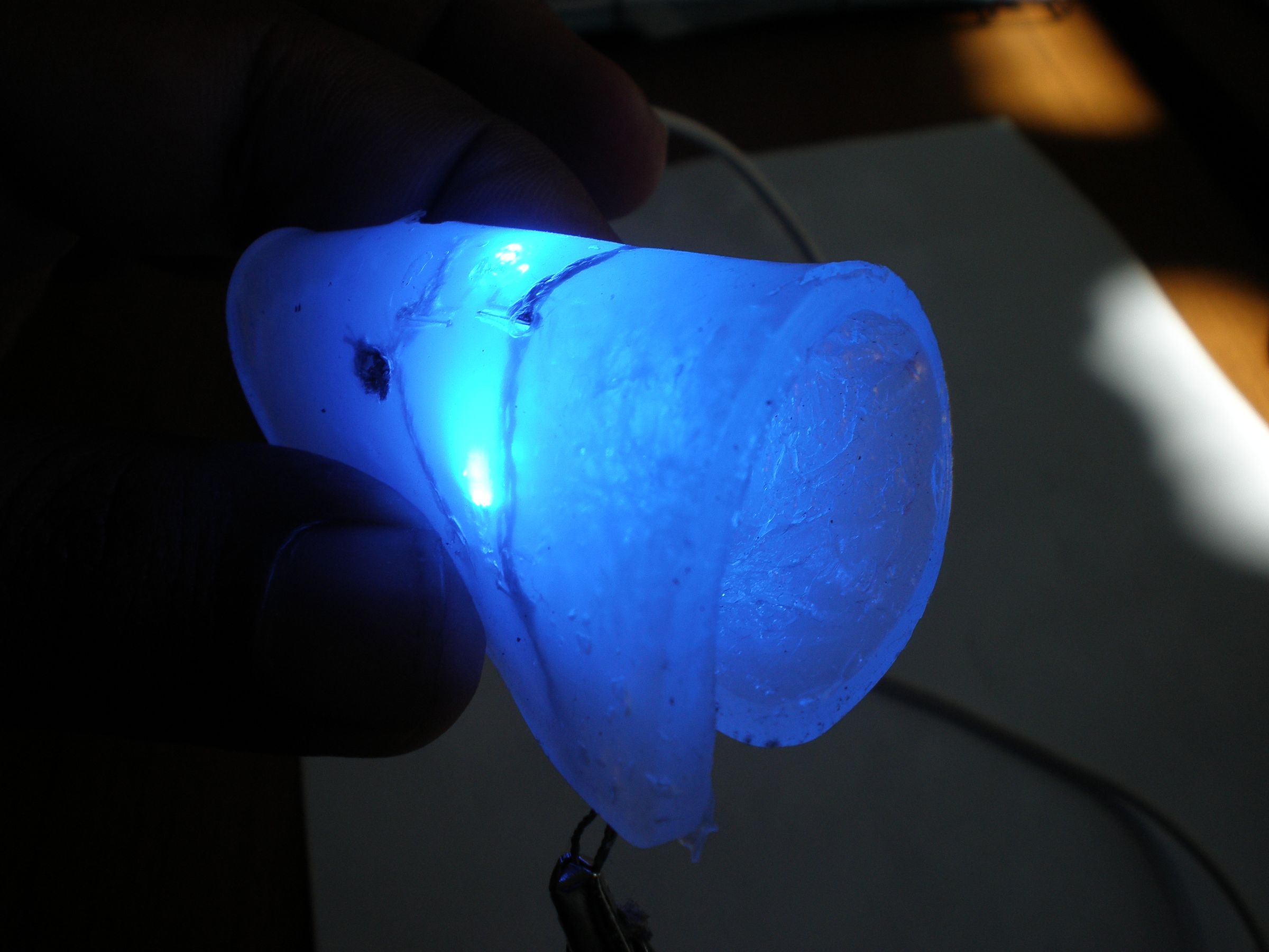 Using Transparent Silicone Glue and Conductive Threads to Make Flexible