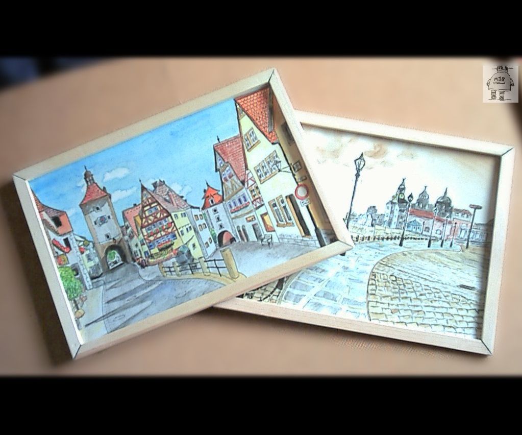 Simple Framed Watercolour Paintings