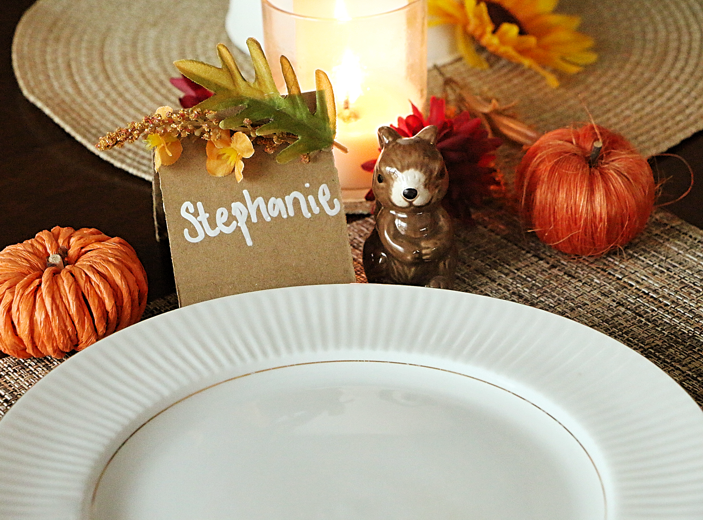 Fun and Easy Cardboard Place Cards for Your Thanksgiving Table