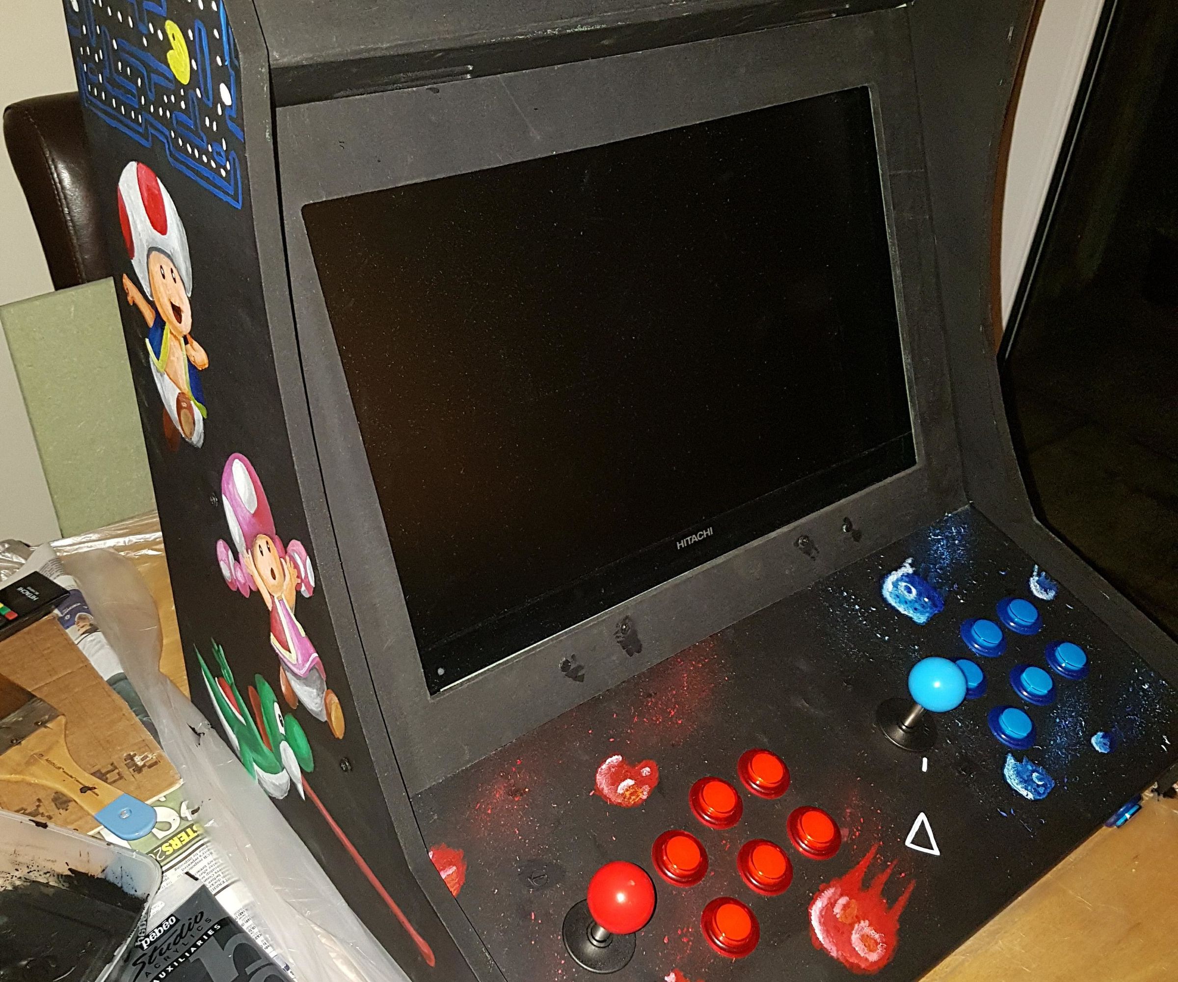 Hand Painted Retro/Space Themed Arcade Cabinet