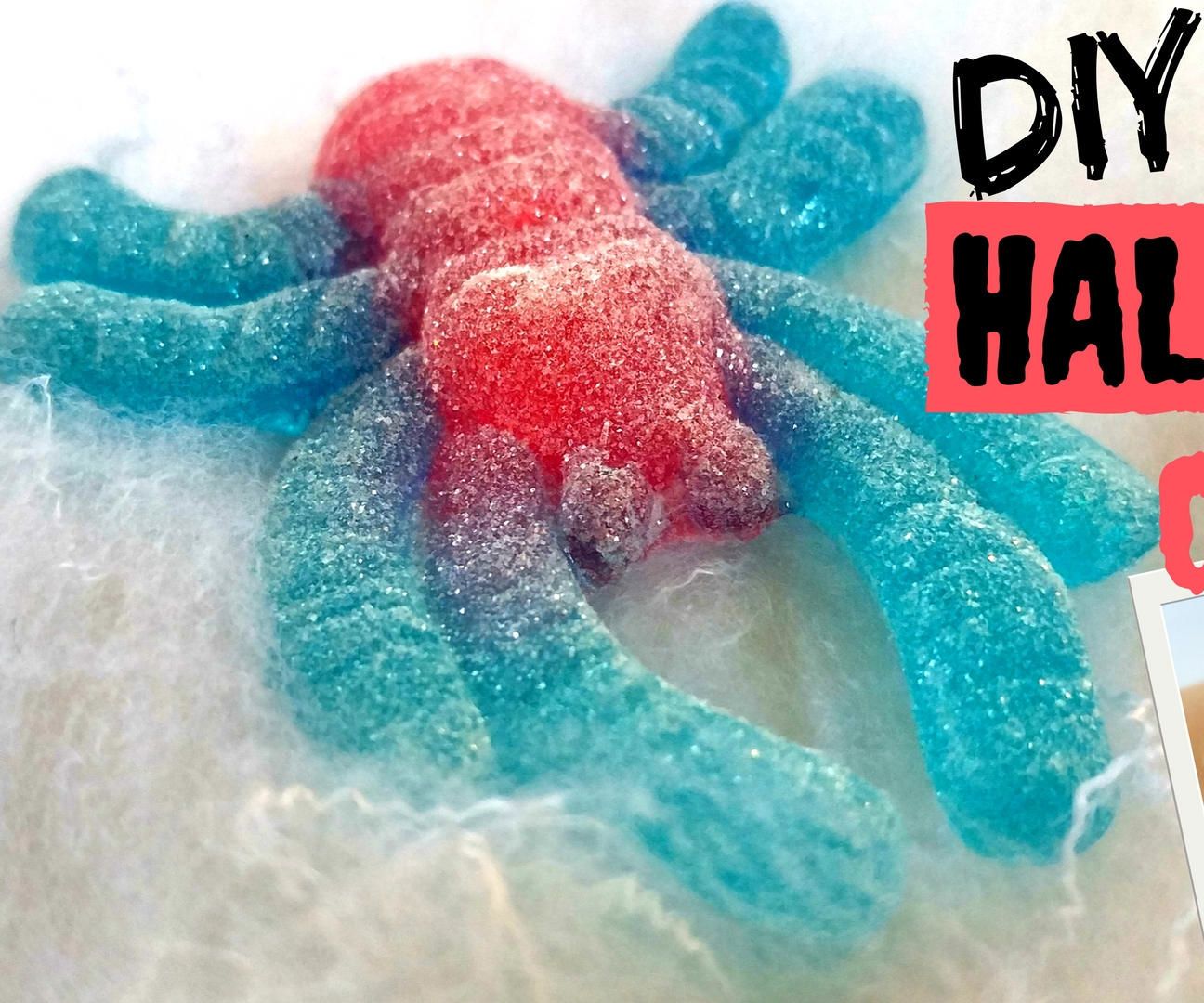 DIY Fake Halloween Candy-Gummy Spider Hair Clip, Gummy Worm Bracelets, Spider Lollipop