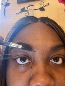 Do the Same on the Top Brow But Start a Little Behind the Front of Your Brow, Make the Two Lines Connect. Blend Harsh Lines by Brushing Product Back and Forth With the Spoolie.