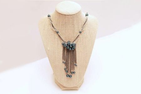 Necklace Making Ideas-pearl and Chain Fringe Necklace Diy