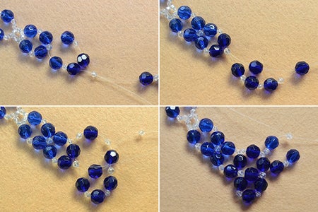 Make the Third Part of the Blue Glass Bead Necklace