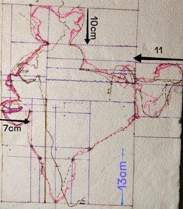 Making Outline of the Map of India on Base