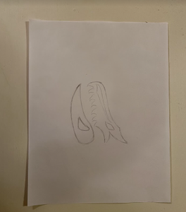 Step One: Outline the Dragon Head on White Paper