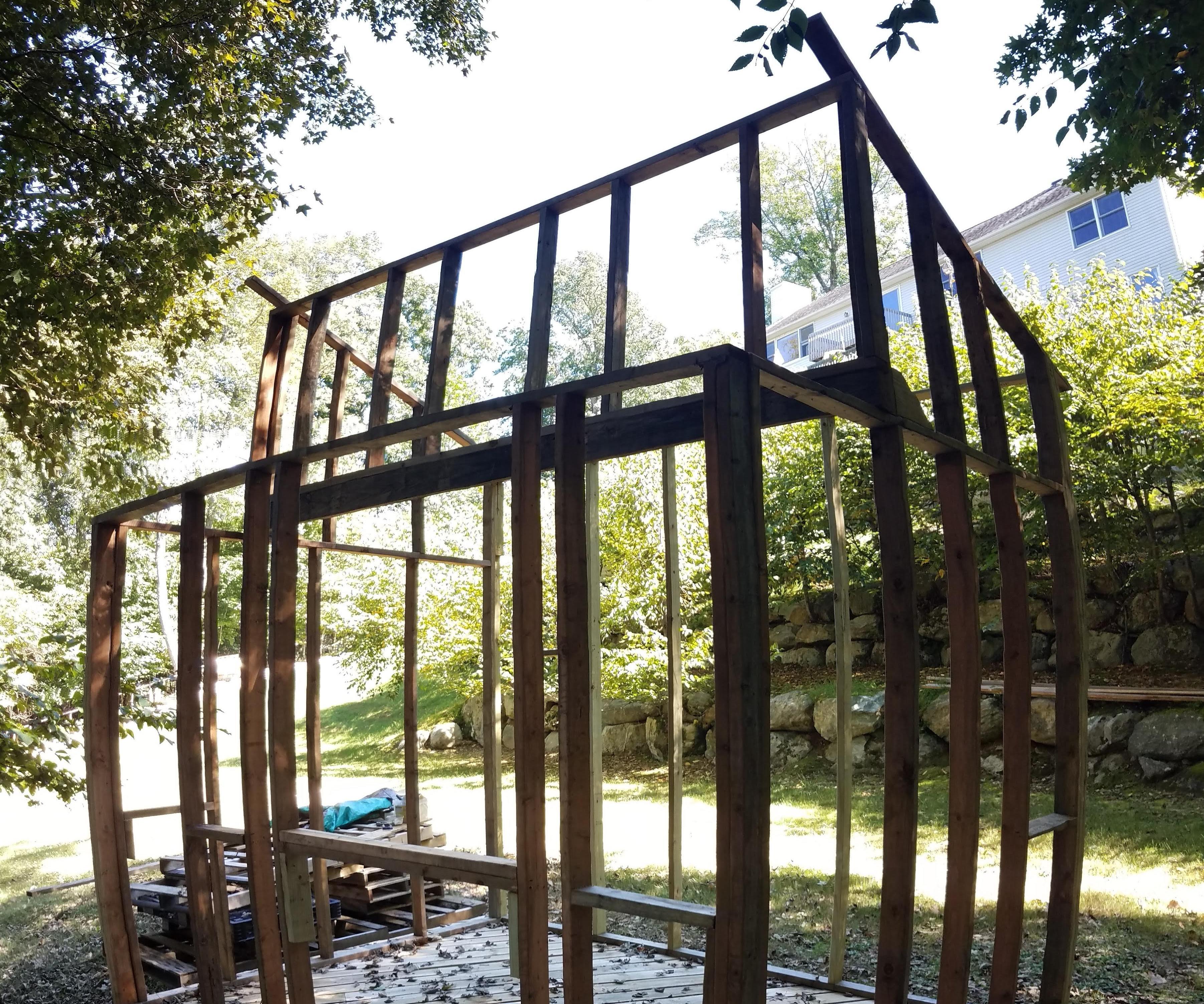 Pallet Man-shed, One-man Build, Framing the Cabin. Part Three.