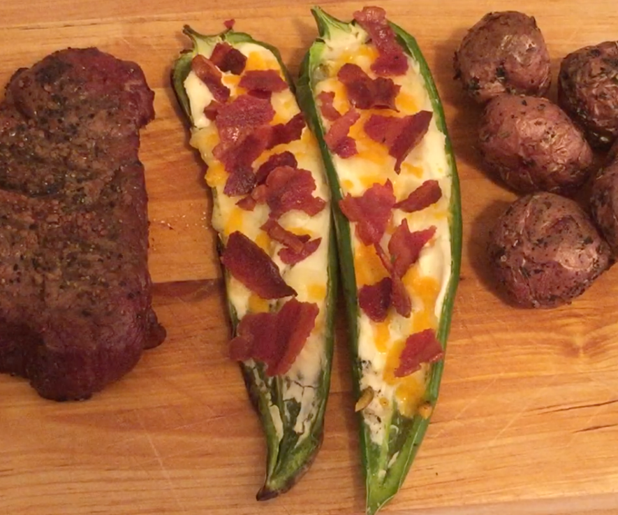Cheesy Bacon Stuffed Chiles!