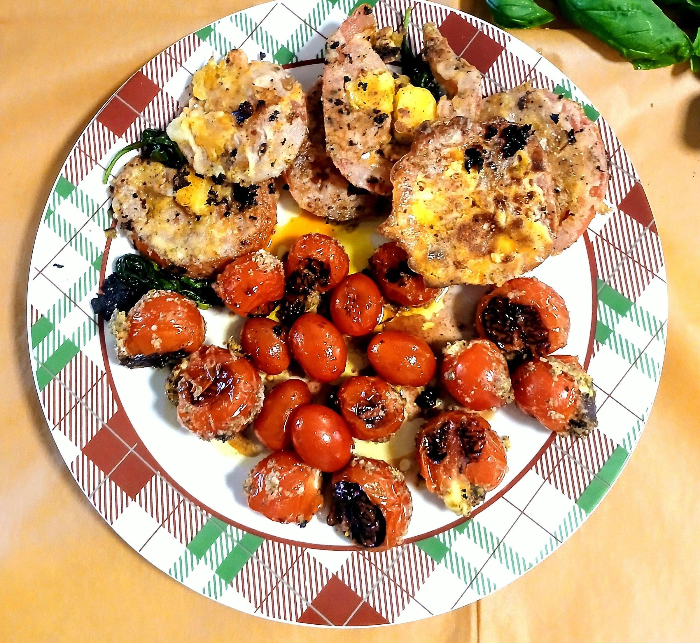 Fried (Stuffed and Cheesy;) RED Tomatoes