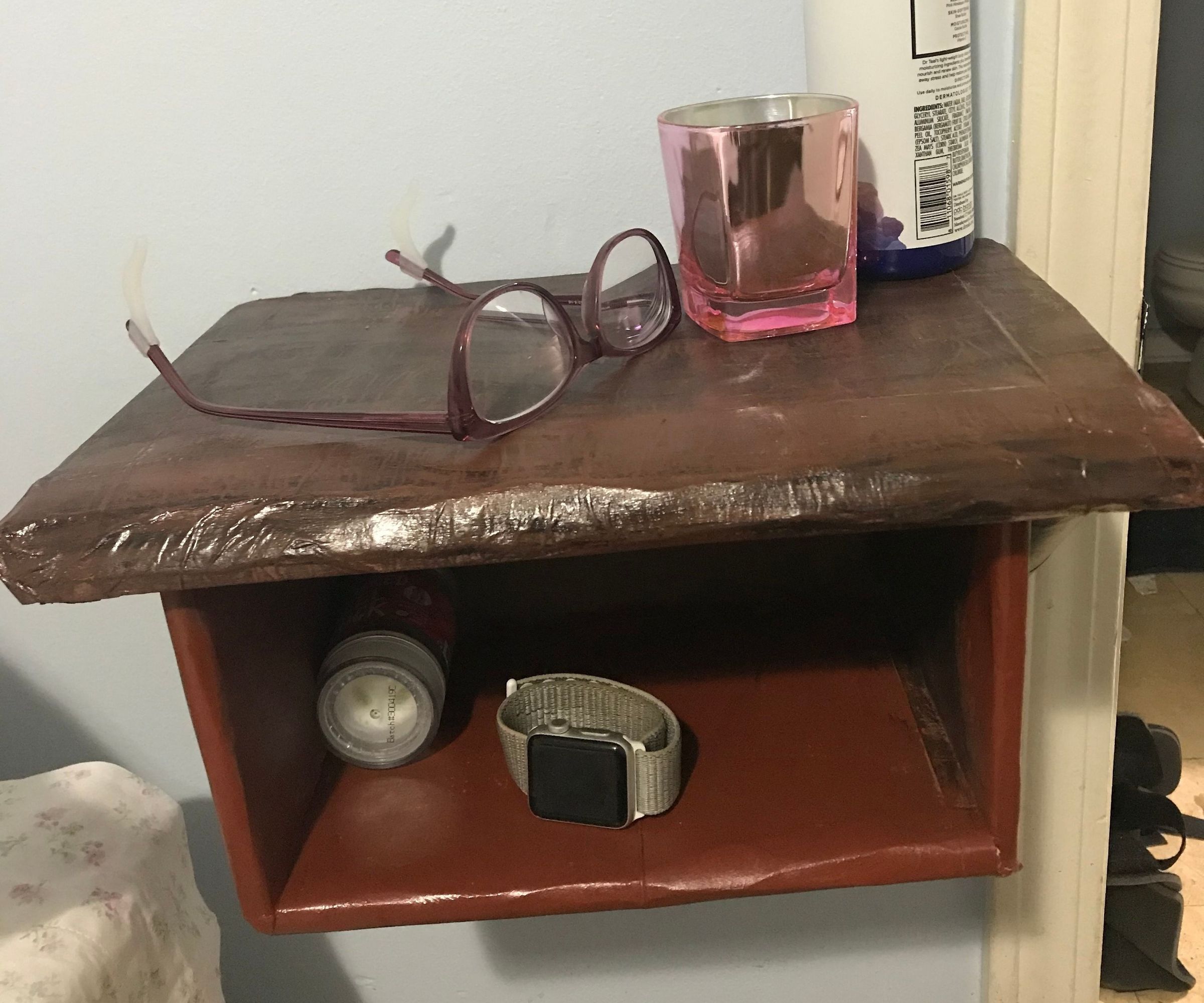 Live Edge Cardboard Night Table