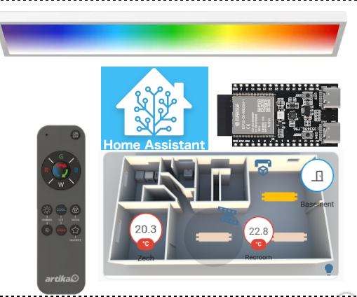 Upgrade Costco Artika Skyshade LED Panel to Esp32 Esphome