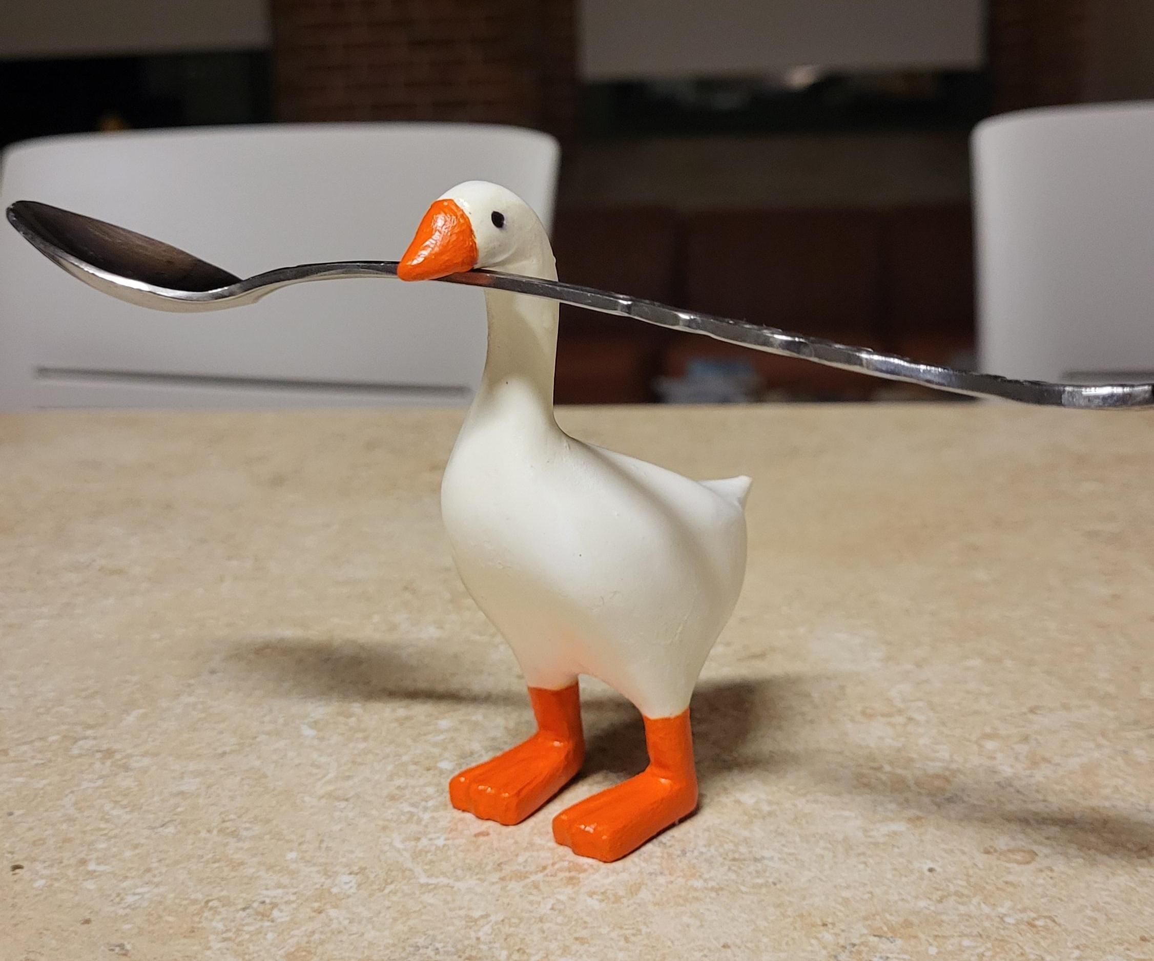 Wooden Goose Figurine