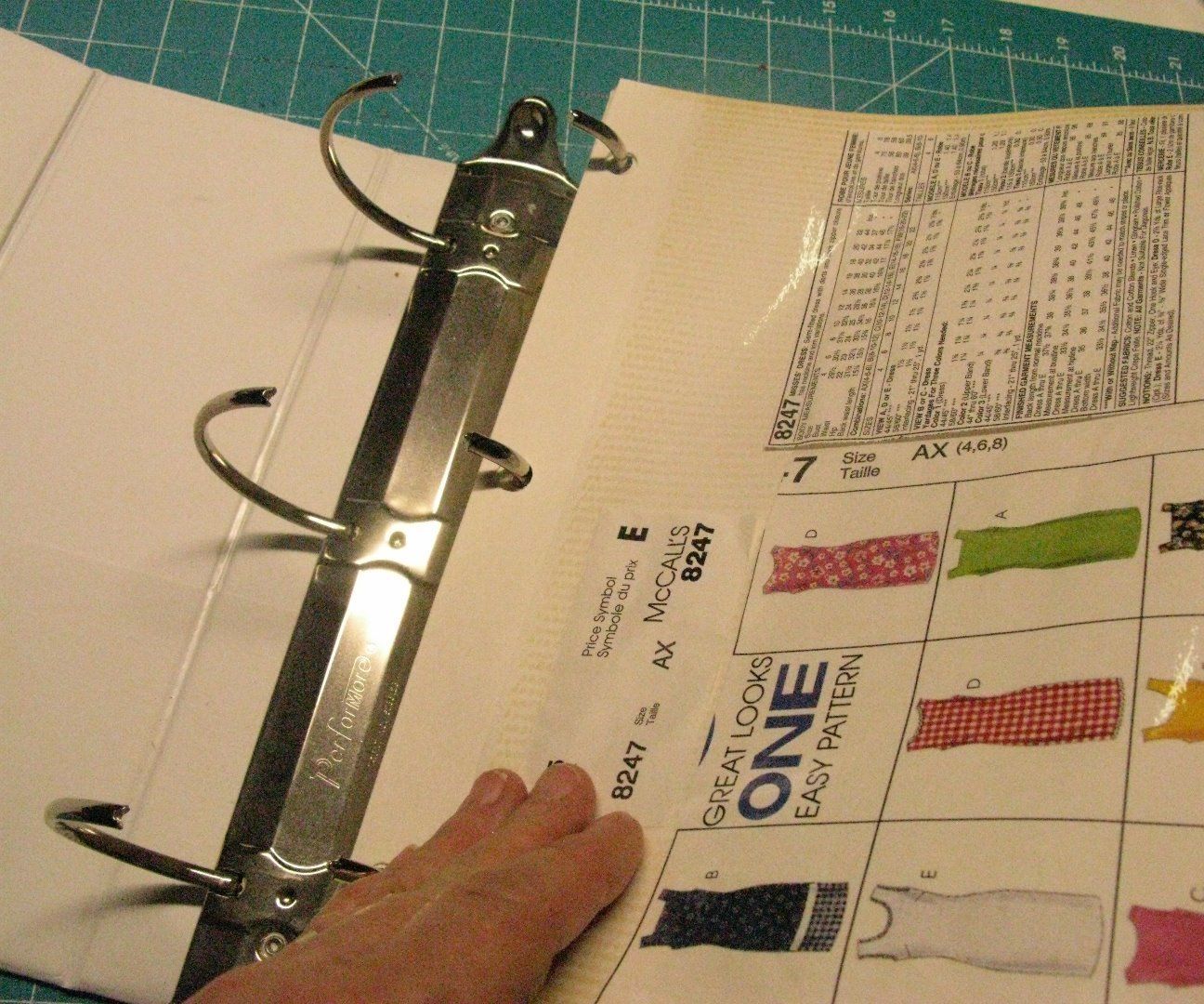 Sewing Pattern Storage - Page Pockets