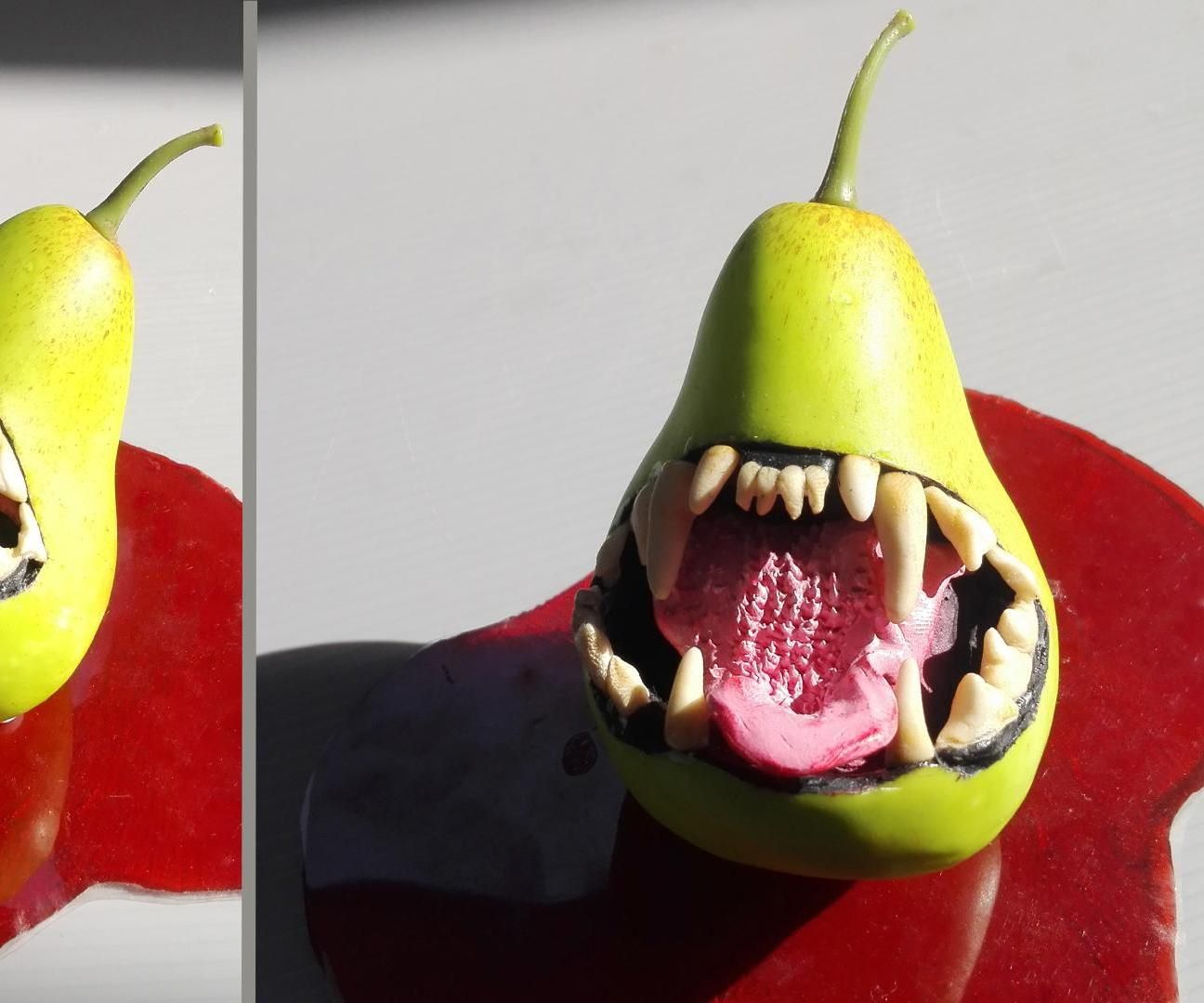 How to Make Halloween Zombie Pear in Faux Blood | Halloween Resin Art | Diorama