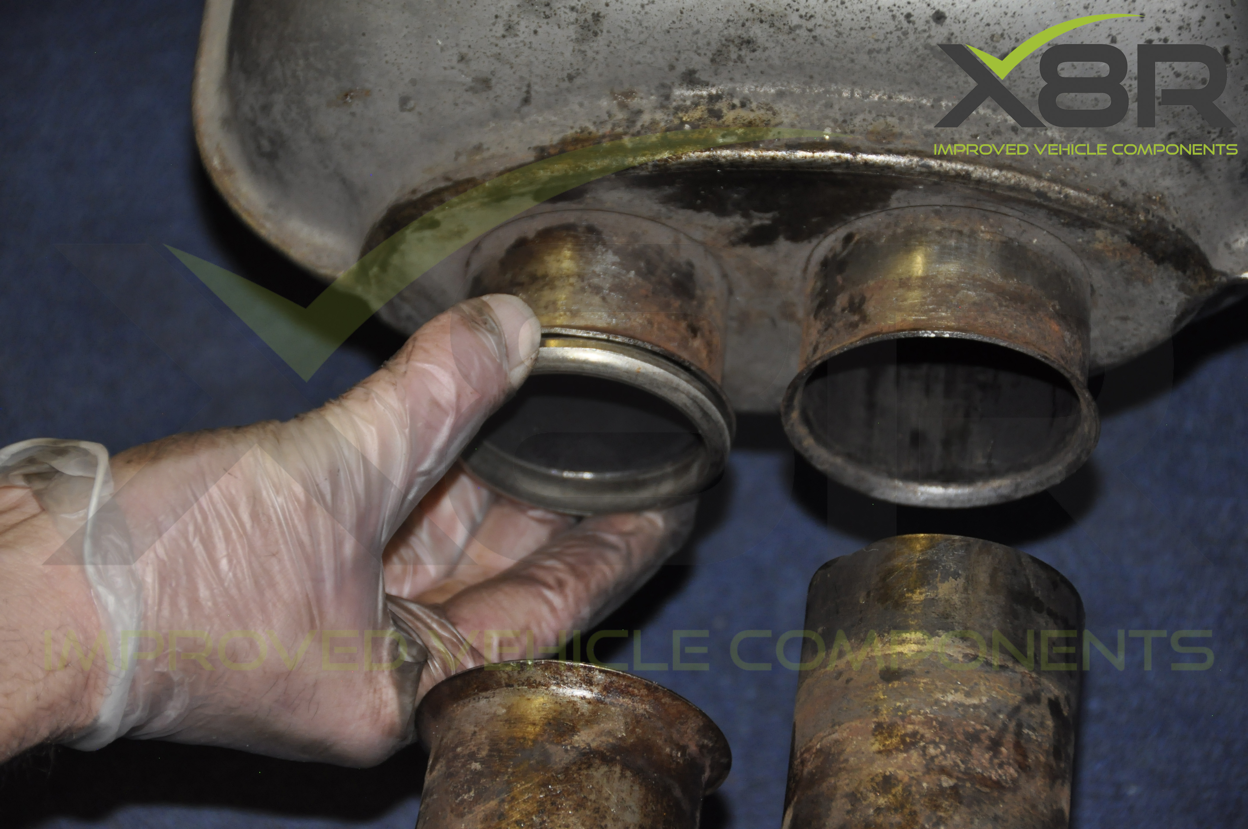 BMW E46 M3 Exhaust Muffler Back Box Flange Rusted Corroded Flanges