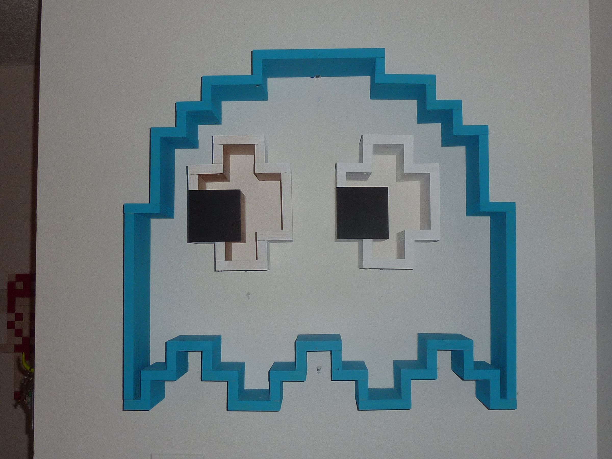 Floating PacMan Ghost Shelf (Inky!)