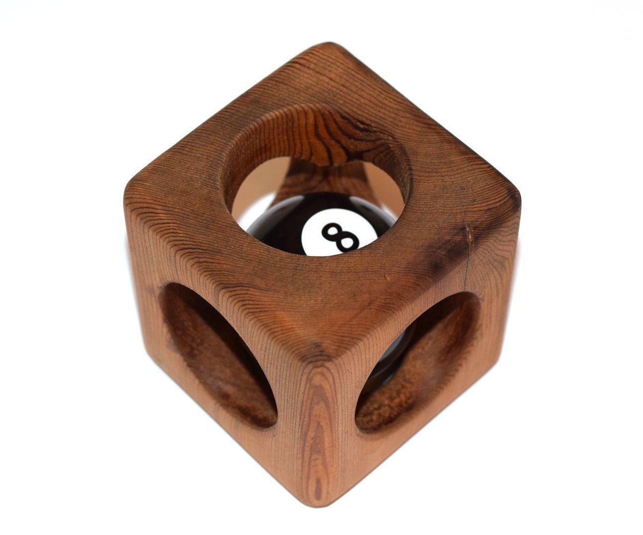 8-Ball in Solid Wood Cube
