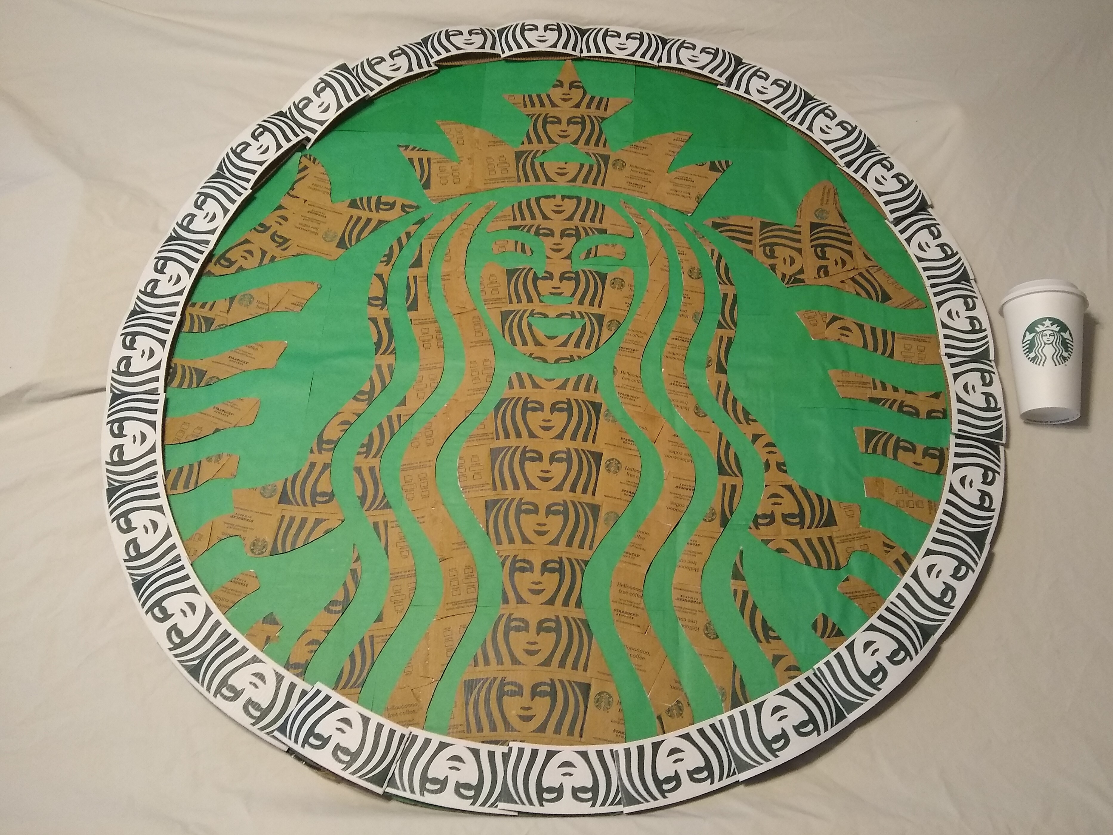 Giant Recycled Starbucks Wall Art 5 Steps (with Pictures) Instructables