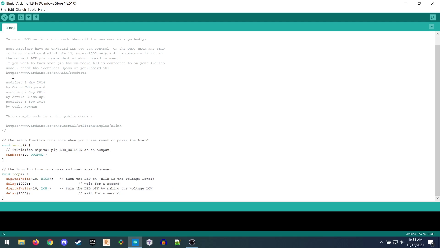 How to Make a LED Blink With the Arduino UNO : 9 Steps - Instructables