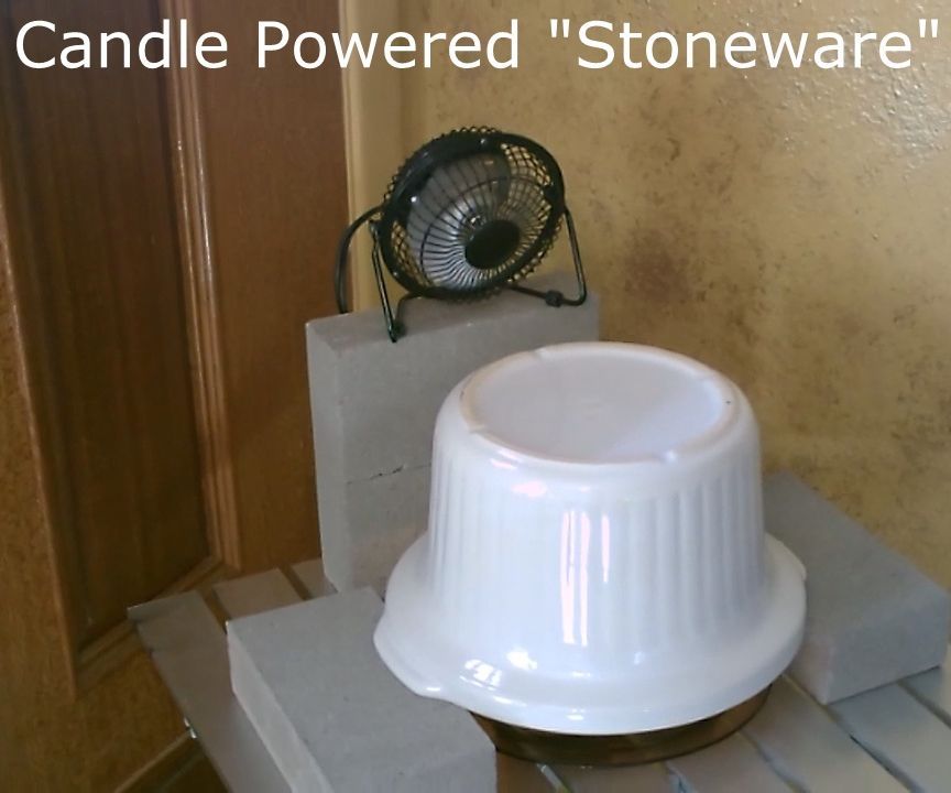 Candle Powered (Stoneware) Air Heater! -w/fan! - DIY Ceramic Space Heater! - 293F+