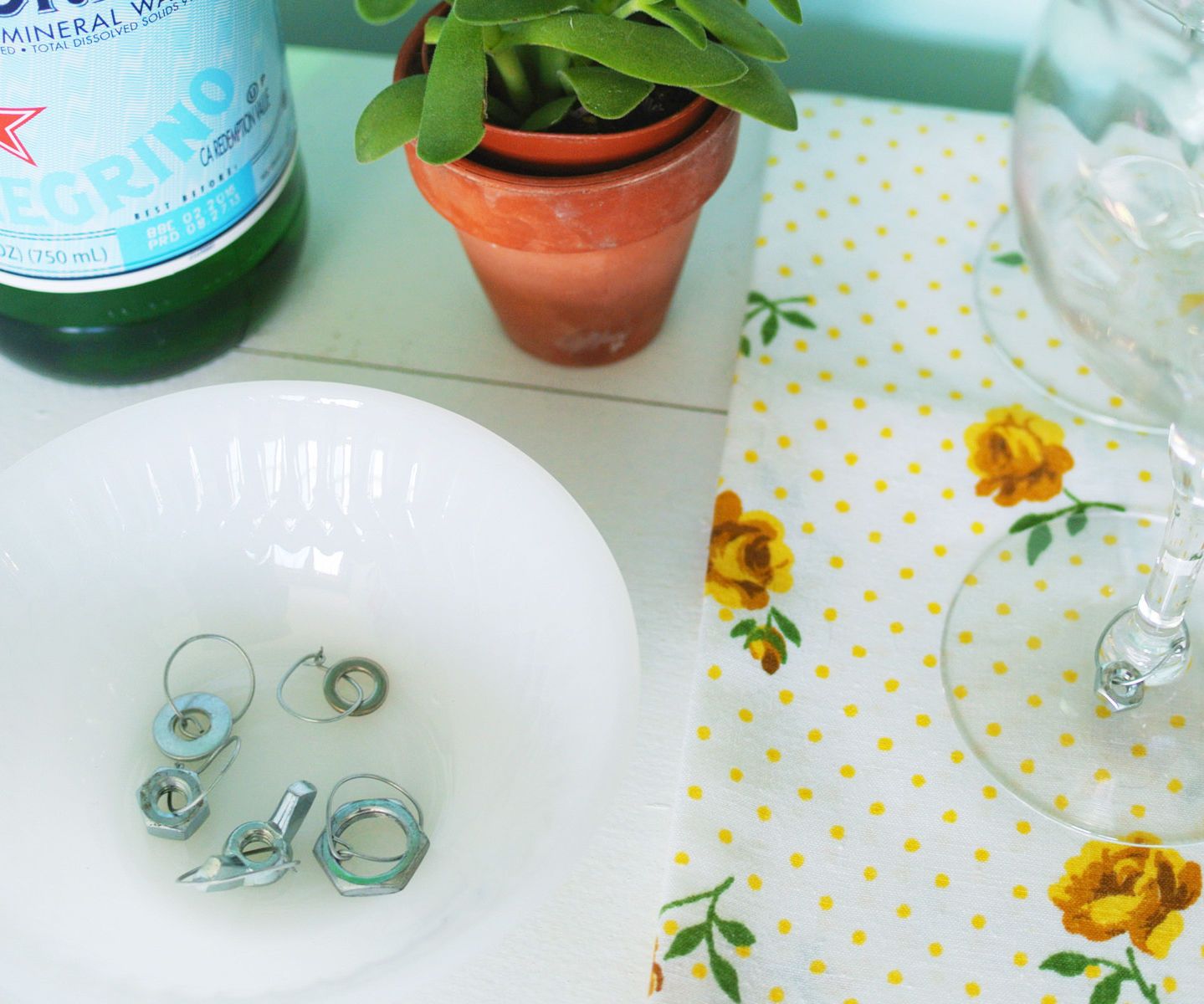 DIY: Hardware Wine Stem Charms